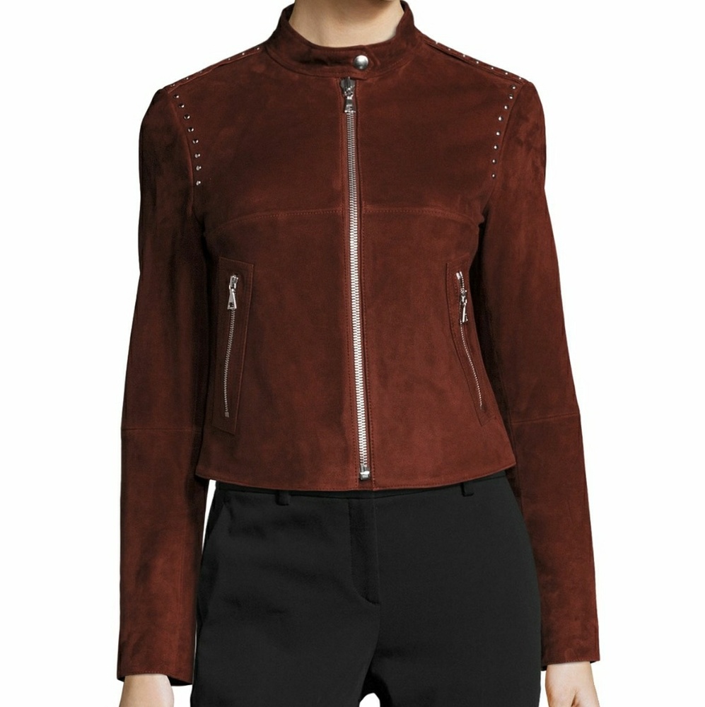 Theory Suede Chili Red Jacket Medium